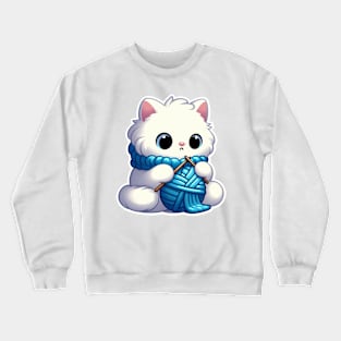 cat knitting Crewneck Sweatshirt